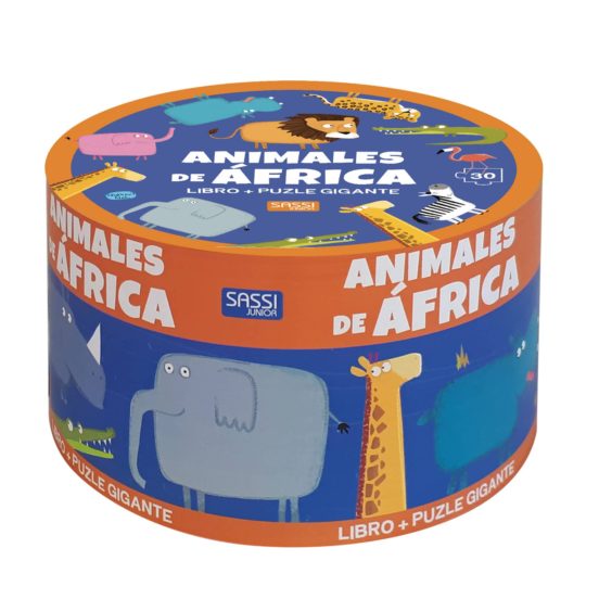 ANIMALES DE AFRICA LIBRO + PUZZLE GIGANTE